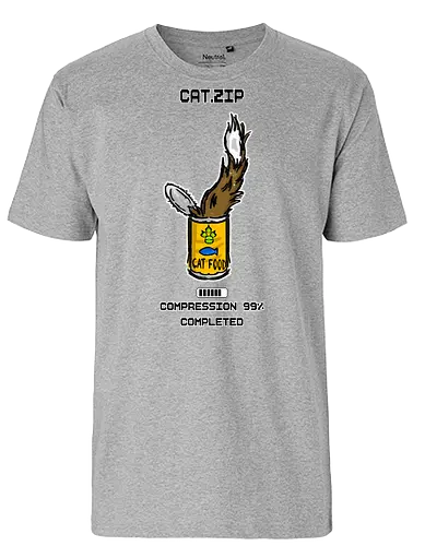 Lustige Geek-Katze für Food- und Computer-Nerds - popkultur, meme stil, witziges motiv, funny design, geschenkidee, trendig, tech lifestyle, tierillustration, katze, katzenliebhaber, geek, nerd, programmierer, coding, computer, pc, tech humor, foodie, essen, lustig, sarkasmus, nerd humor, comic stil, cartoon katze, kawaii - Fairtrade T-Shirt