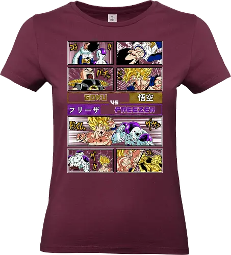 Goku vs Freezer - dragon ball z, goku, frieza, goku vs frieza, anime battle, legendary fight, shonen anime, manga anime, japanese anime, anime art - Standard T-Shirt (Women)
