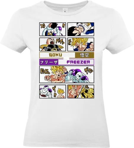 Goku vs Freezer - dragon ball z, goku, frieza, goku vs frieza, anime battle, legendary fight, shonen anime, manga anime, japanese anime, anime art - Standard T-Shirt (Women)
