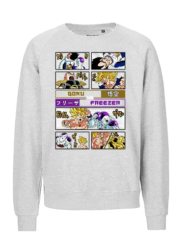 Goku vs Freezer - dragon ball z, goku, frieza, goku vs frieza, anime battle, legendary fight, shonen anime, manga anime, japanese anime, anime art - Fairtrade Sweatshirt
