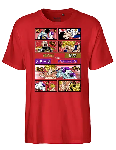 Goku vs Freezer - dragon ball z, goku, frieza, goku vs frieza, anime battle, legendary fight, shonen anime, manga anime, japanese anime, anime art - Fairtrade T-Shirt