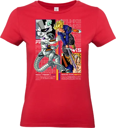 Future Trunks vs Frieza - dragon ball z, future trunks, mecha frieza, trunks vs frieza, anime battle, legendary scene, shonen anime, manga anime, japanese anime, anime art - Standard T-Shirt (Women)