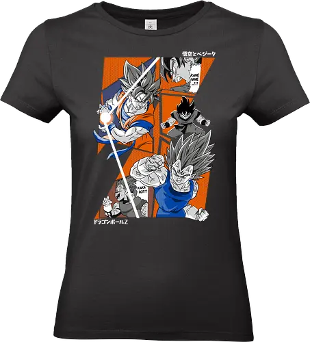 Goku vs Vegeta - dragon ball z, goku vs vegeta, anime battle, saiyan rivalry, shonen anime, manga anime, japanese anime, anime art, otaku style - Standard T-Shirt (Women)