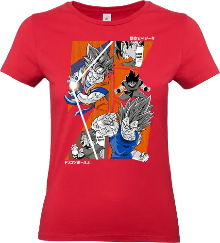 Goku vs Vegeta - dragon ball z, goku vs vegeta, anime battle, saiyan rivalry, shonen anime, manga anime, japanese anime, anime art, otaku style - Standard T-Shirt (Women)