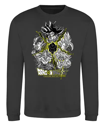 Super Saiyans - super saiyans, dragon ball z, goku super saiyan, gohan super saiyan, vegeta super saiyan, trunks super saiyan, broly super saiyan, saiyan warriors, shonen anime, anime art - Sweatshirt