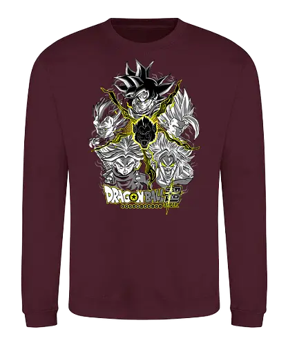 Super Saiyans - super saiyans, dragon ball z, goku super saiyan, gohan super saiyan, vegeta super saiyan, trunks super saiyan, broly super saiyan, saiyan warriors, shonen anime, anime art - Sweatshirt