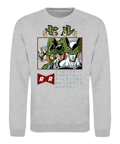 Cell Transformations - dragon ball z, cell transformations, imperfect cell, semi perfect cell, perfect cell, cell saga, anime villain, shonen anime, manga anime, anime art - Sweatshirt