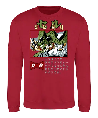 Cell Transformations - dragon ball z, cell transformations, imperfect cell, semi perfect cell, perfect cell, cell saga, anime villain, shonen anime, manga anime, anime art - Sweatshirt