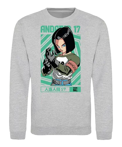 Android 17 - dragon ball z, android 17, cyborg fighter, anime character, shonen anime, manga anime, japanese anime, anime art, otaku style - Sweatshirt