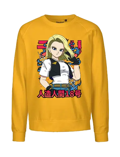 Android 18 - dragon ball z, android 18, anime girl, cyborg fighter, shonen anime, manga anime, japanese anime, anime art, otaku style - Fairtrade Sweatshirt