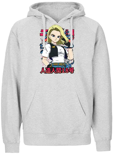 Android 18 - dragon ball z, android 18, anime girl, cyborg fighter, shonen anime, manga anime, japanese anime, anime art, otaku style - Fairtrade Hoodie