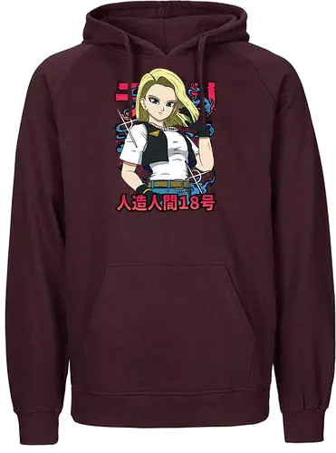 Android 18 - dragon ball z, android 18, anime girl, cyborg fighter, shonen anime, manga anime, japanese anime, anime art, otaku style - Fairtrade Hoodie