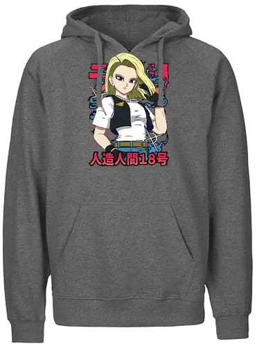 Android 18 - dragon ball z, android 18, anime girl, cyborg fighter, shonen anime, manga anime, japanese anime, anime art, otaku style - Fairtrade Hoodie