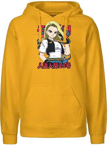 Android 18 - dragon ball z, android 18, anime girl, cyborg fighter, shonen anime, manga anime, japanese anime, anime art, otaku style - Fairtrade Hoodie