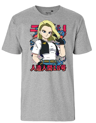 Android 18 - dragon ball z, android 18, anime girl, cyborg fighter, shonen anime, manga anime, japanese anime, anime art, otaku style - Fairtrade T-Shirt
