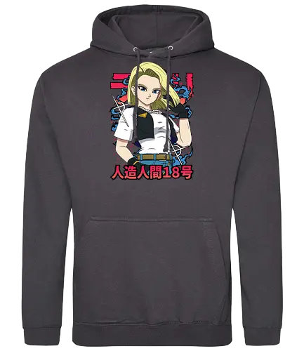 Android 18 - dragon ball z, android 18, anime girl, cyborg fighter, shonen anime, manga anime, japanese anime, anime art, otaku style - Standard Hoodie