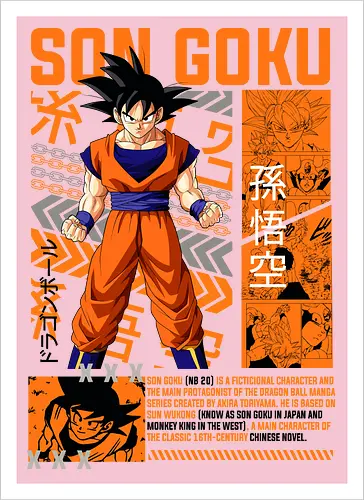 Son Goku - dragon ball z, son goku, goku, anime hero, saiyan warrior, shonen anime, manga anime, japanese anime, anime art - Artprint