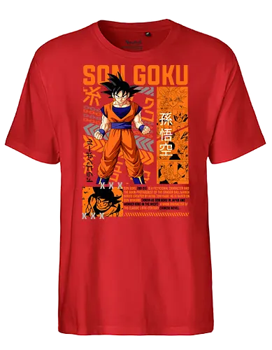 Son Goku - dragon ball z, son goku, goku, anime hero, saiyan warrior, shonen anime, manga anime, japanese anime, anime art - Fairtrade T-Shirt