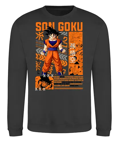 Son Goku - dragon ball z, son goku, goku, anime hero, saiyan warrior, shonen anime, manga anime, japanese anime, anime art - Sweatshirt