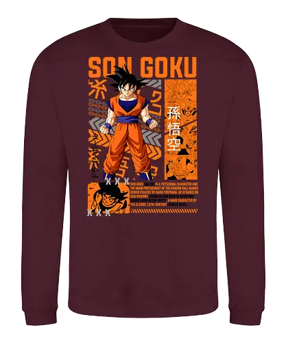 Son Goku - dragon ball z, son goku, goku, anime hero, saiyan warrior, shonen anime, manga anime, japanese anime, anime art - Sweatshirt