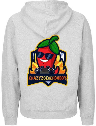 Crazyzockerdaddy - gaming, gamer, zocken, nerd, humor, lustig, spruch, illustration, design, fun - Fairtrade Hoodie