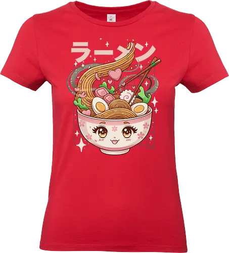 Cute Kawaii Ramen - food, ramen, noodles, japan, japanese, kanji, anime, manga, geek, ramen noodles, funny - Standard T-Shirt (Women)