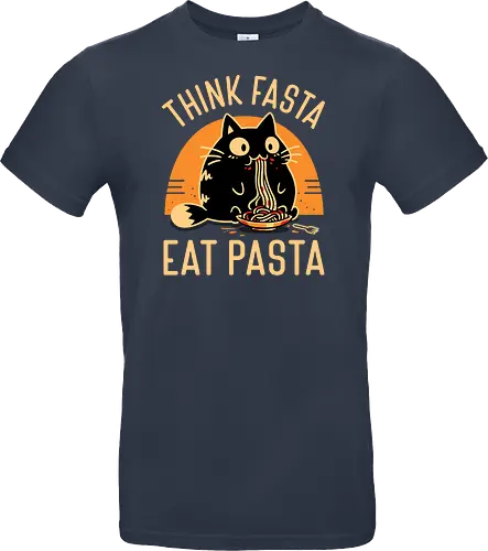 Think Fasta Eat Pasta - Funny Hungry Cat