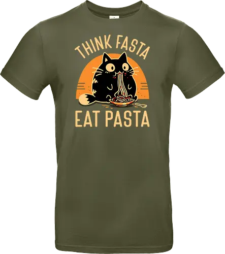 Think Fasta Eat Pasta - Funny Hungry Cat