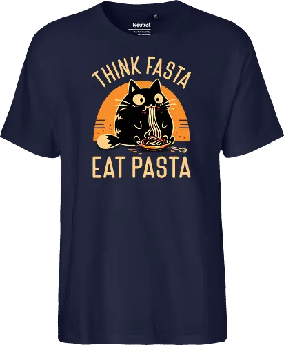 Think Fasta Eat Pasta - Funny Hungry Cat