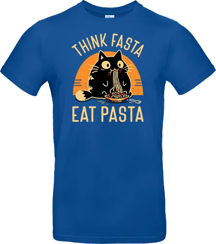 Think Fasta Eat Pasta - Funny Hungry Cat