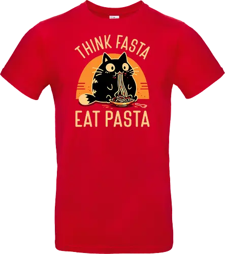 Think Fasta Eat Pasta - Funny Hungry Cat