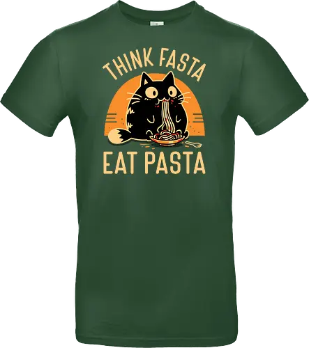 Think Fasta Eat Pasta - Funny Hungry Cat