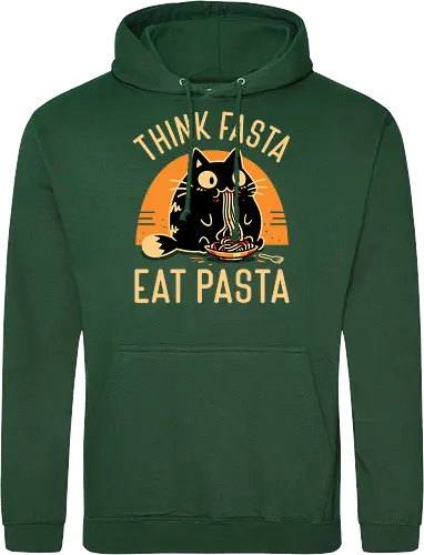 Think Fasta Eat Pasta - Funny Hungry Cat