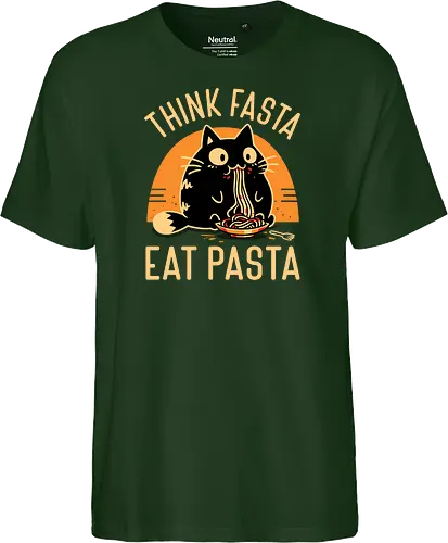 Think Fasta Eat Pasta - Funny Hungry Cat