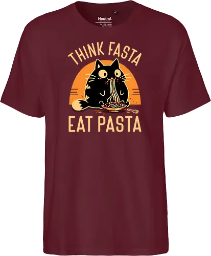 Think Fasta Eat Pasta - Funny Hungry Cat