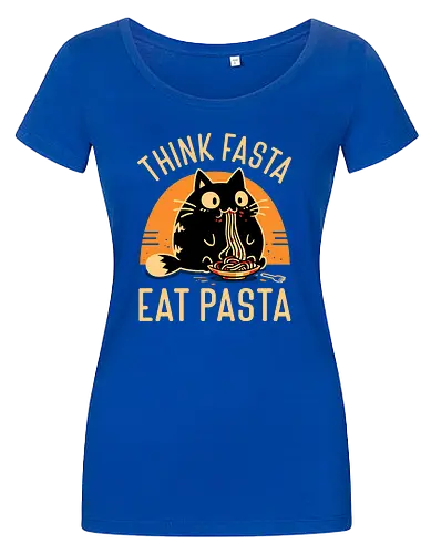 Think Fasta Eat Pasta - Funny Hungry Cat
