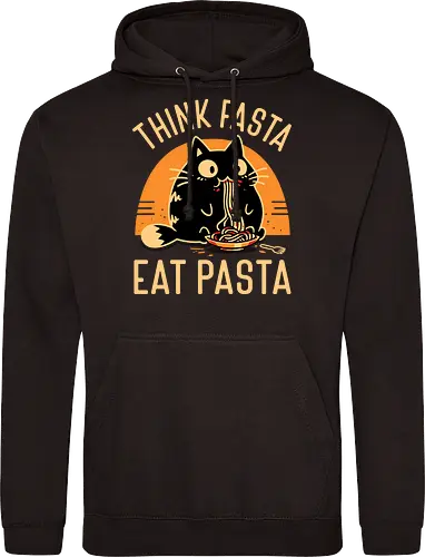 Think Fasta Eat Pasta - Funny Hungry Cat
