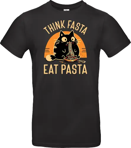 Think Fasta Eat Pasta - Funny Hungry Cat