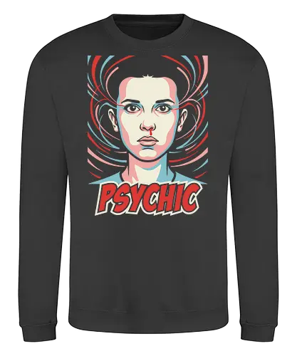 Psychic Power - psychic power shirt, retro sci-fi t-shirt, telekinesis graphic tee, 80s supernatural clothing, nosebleed girl design, mental power apparel, vintage mystery t-shirt, synthwave sci-fi top, psychic girl art, paranormal thriller merch, eleven inspired clothing, retro energy waves graphic, distressed sci-fi shirt, alternative 80s fashion, geek culture streetwear, supernatural fan gift, cosmic energy t-shirt, pop culture hero tee, powerful girl graphic - Sweatshirt