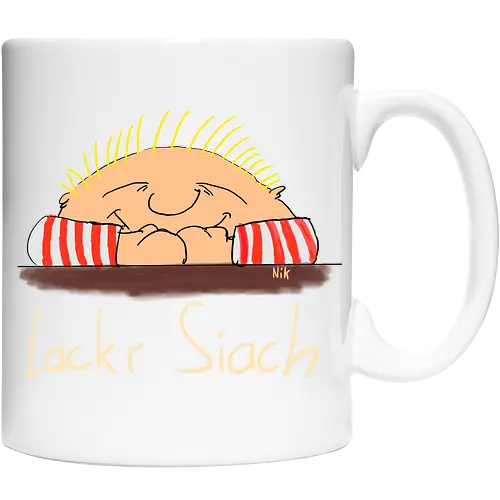 Lackr Siach, helle Schrift