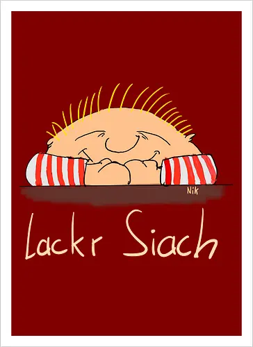 Lackr Siach, helle Schrift