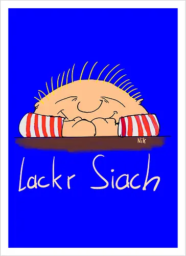 Lackr Siach, helle Schrift
