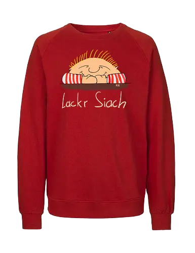 Lackr Siach, helle Schrift - Allgäu, albern - Fairtrade Sweatshirt