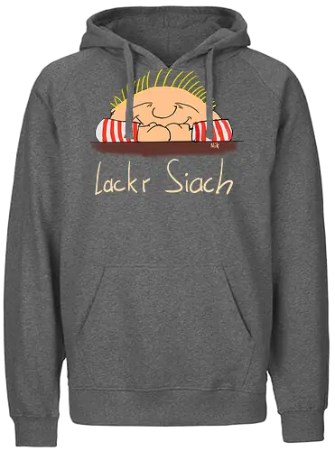 Lackr Siach, helle Schrift - Allgäu, albern - Fairtrade Hoodie