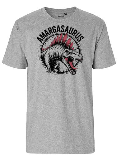 Dinosaurier - Amargasaurus, Dinosaurier, Sauropode, Dino, niedlich, Paläontologie, prähistorisch, Jura, Kreidezeit, Cartoon, ausgestorben, Dinos, langer Hals, Tier, Paläokunst, Skelett, Brontosaurus, Fossil, lustig - Fairtrade T-Shirt