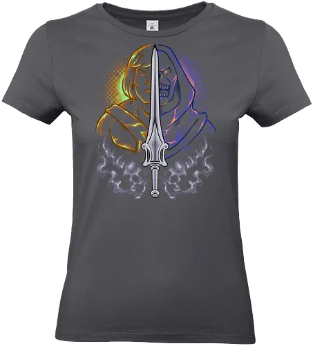 the strong one  - skeleton, guardian, villain, hero, halftone, cool, skull, strong, muscle, sword - Standard T-Shirt (Women)