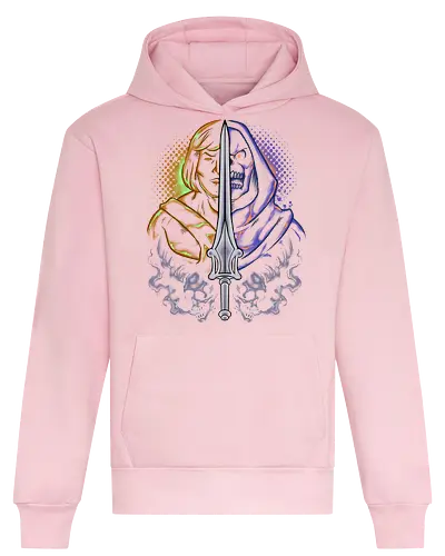 the strong one  - skeleton, guardian, villain, hero, halftone, cool, skull, strong, muscle, sword - Heavyweight Hoodie