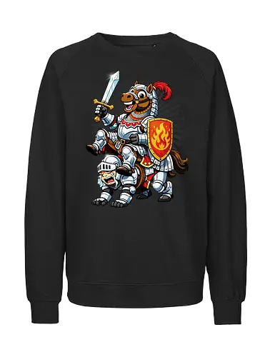 war horse gone wild - horse, fire, flame, illustration, year, zodiac, unicorn, myth, mythical, creature, monster, animal, angry, wild, beast - Fairtrade Sweatshirt