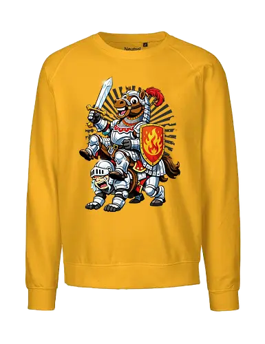 war horse gone wild - horse, fire, flame, illustration, year, zodiac, unicorn, myth, mythical, creature, monster, animal, angry, wild, beast - Fairtrade Sweatshirt
