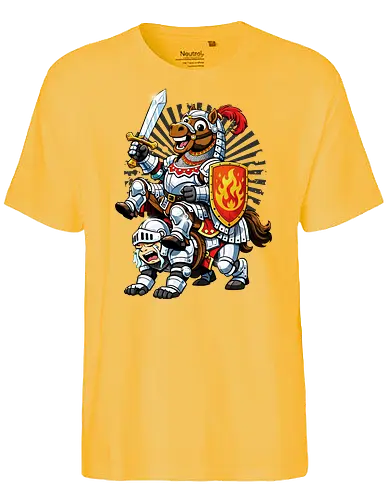 war horse gone wild - horse, fire, flame, illustration, year, zodiac, unicorn, myth, mythical, creature, monster, animal, angry, wild, beast - Fairtrade T-Shirt